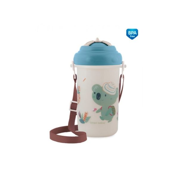 Canpol Babies Sport Cup with Flip-Top Silicone Straw 400 ml ADVENTURE Blue