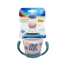 Canpol Babies Non-Spill Training Cup Soft Silicon Spout 230ml SEA LIFE Pink