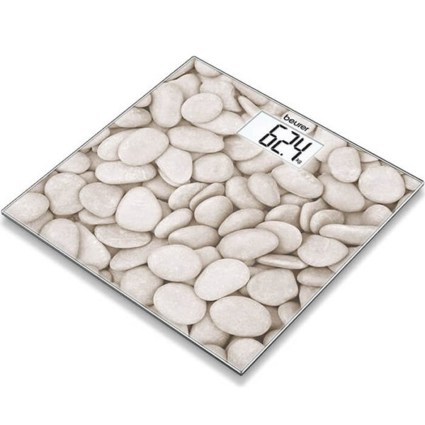 Beurer GS 203 Stone Glass Bathroom Scale Stylish Printed Photo Motif With Stone Effect