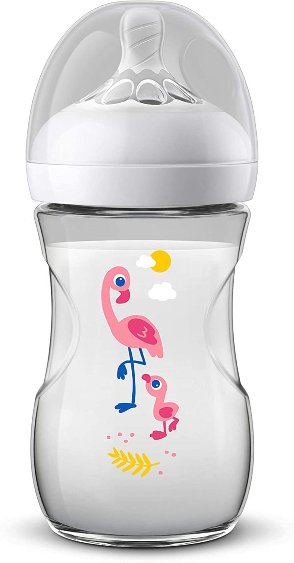 Natural baby bottle 260ml (Flamingo)