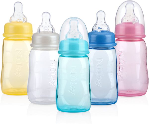 Nuby Standard Neck Tinted Feeding Bottle Nurser, Color 150ml