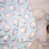 Best Mums Fleece baby blanket-Blue Penguin