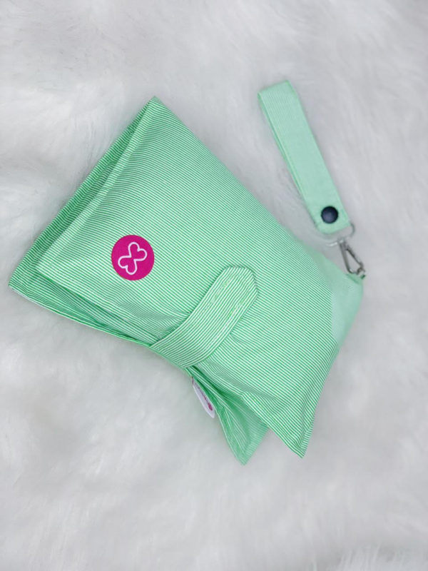 Best Mums Diaper Wallet- Green Stripes