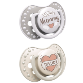 LOVI Silicone Dynamic Soother I Love 2Pcs