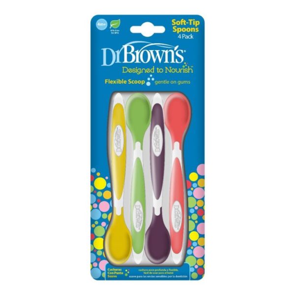 Dr Brown's Soft-Tip Baby Spoon, 4-Pack