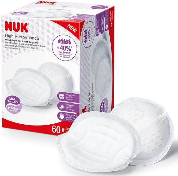 NUK High Performance Breast Pads, Pack of 60, White