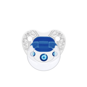 Wee Baby Patterned Orthodontical Soother - Evil Eye Bead