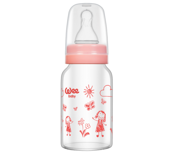 Wee Baby Heat Resistant Glass Feeding Bottle 120 ml