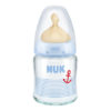 NUK Glass Baby Bottle With Latex Teat, 0 To 6 Months- 120 Ml (First choice +)