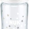 NUK Glass Baby Bottle With Latex Teat, 0 To 6 Months- 240 Ml