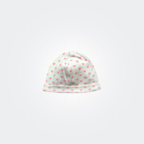 Komkom White Baby Hat Hearts-Stars