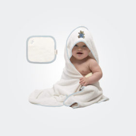 Komkom Baby Hooded Towel White Bear 2pcs