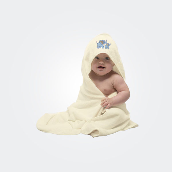 Komkom Baby Hooded Towel Ecru Elephant