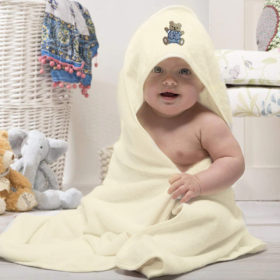 Komkom Baby Hooded Towel Ecru Bear