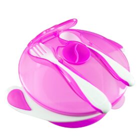 True suction Feeding Bowl with Fork & Spoon
