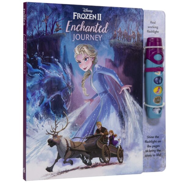 Disney Frozen 2 Elsa, Anna, Olaf and More! - Enchanted Journey - Sound Book and Interactive Sound Flashlight Toy Set - PI Kids