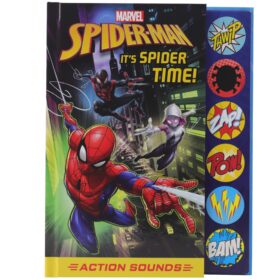 Marvel Spider-Man Spider-verse - It's Spider Time! Action Sound Book - Includes 4 Action Packed Graphic Novel Stories / Comics - PI Kids (Play-A-Sound)