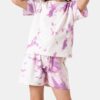 Cottonovi Kids Purple Tie Dye Shorts Set