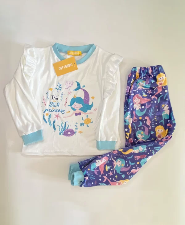 Cottonovi Mermaid Ruffles Fleece Pajamas