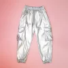 Cottonovi Metallic Leather Cargo Pants