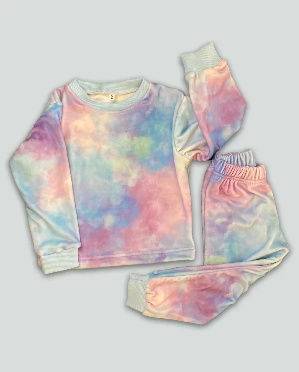 Cottonovi Tie Dye Girls Fleece Pyjamas