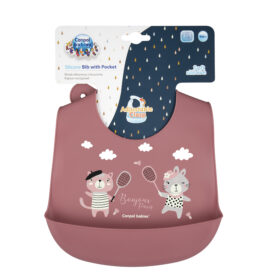 Canpol babies Silicone Bib with Pocket BONJOUR PARIS