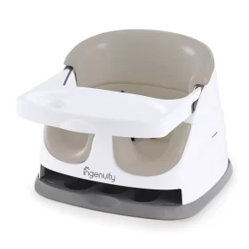 Ingenuity Baby Base 2-in-1 Booster Feeding and Floor Seat with Self-Storing Tray